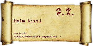 Halm Kitti névjegykártya